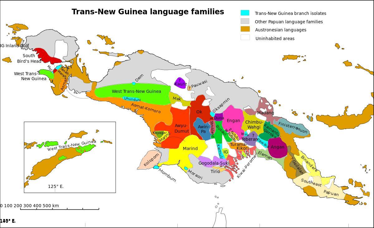 papua Yeni Gine harita dil