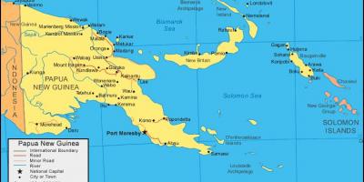 Papua Yeni Gine haritası ve çevre ülkeler